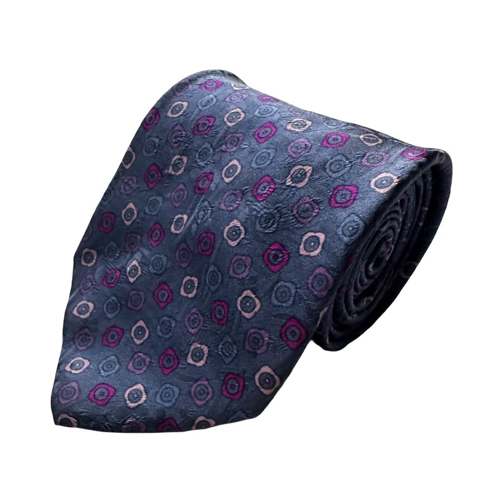 Stefano Ricci Blue Purple Pink Geometric Pure Silk Tie 3.75 In Width